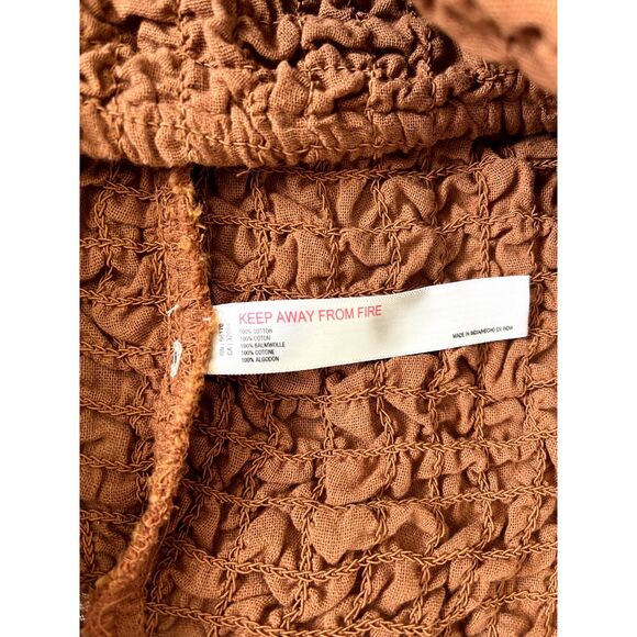 Free People Scarlett Smocked Mini Dress Cutout Sz M - Picture 6 of 7